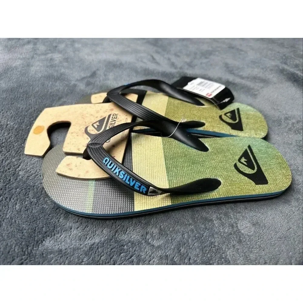 Quiksilver Men’s Molokai Sunset Flip Flop Black Sandals Size 7